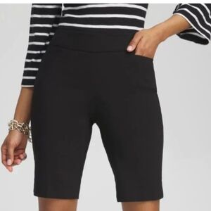 Chico's So Slimming Brigitte 10" Inseam Slim Short In Black Size .5